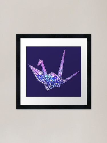 Glass galaxy origami crane - glass,