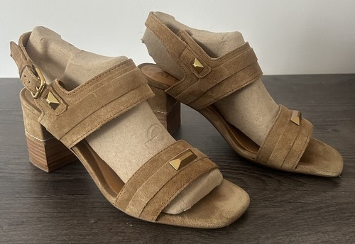 Tan suede sandals - by, spanish