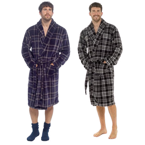 Men bathrobe soft warm fleece - men,