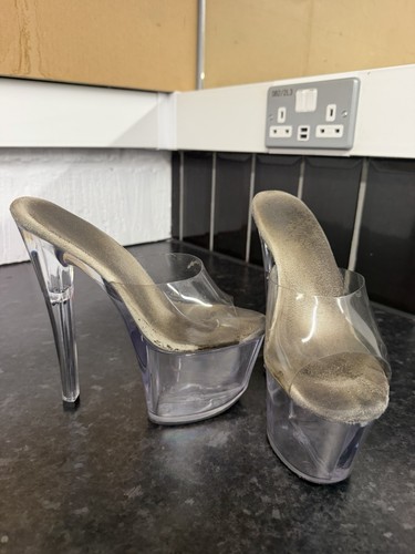 Used clear platform pleasers - clear,