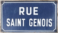 Old blue French street sign