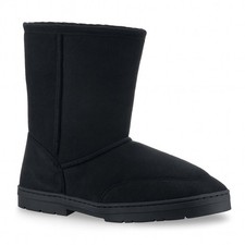 Womens Slip On Faux Suede Warm