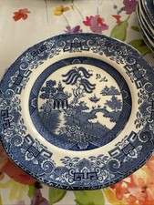 Blue And White Willow Pattern Wedgwood Plate 8.5”