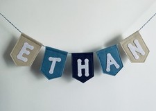 Personalised Name Handmade Felt Bunting Pennant Style - PRICE PER FLAG