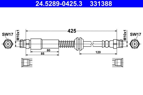 Rear brake hose fits - brake, fits: