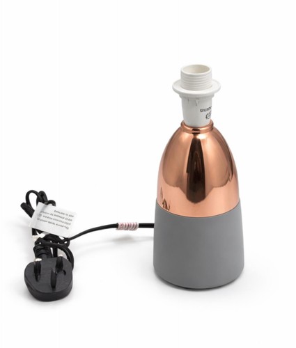 Grey copper touch lamp base - copper,