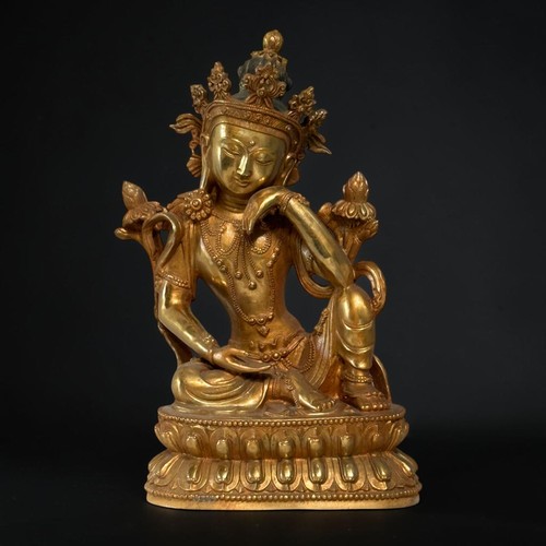 Crowned guan yin - guan, bronze