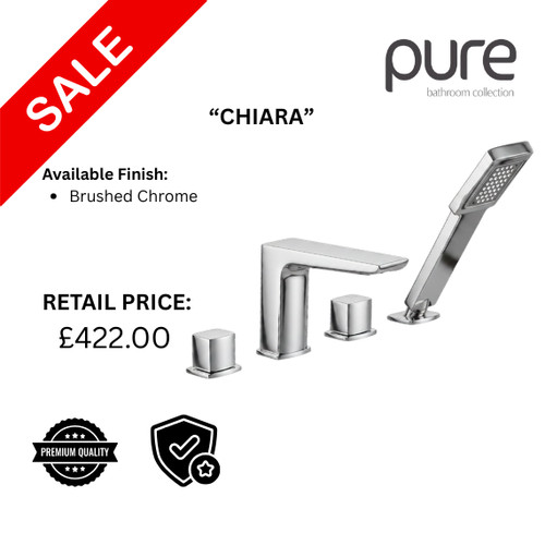 Pure chiara hole bath shower - 4-hole,