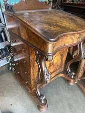 Beautiful Antique Walnut Davernport Desk Writing Table Bureau with Drawer C1910
