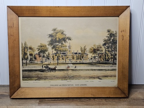 Color lithograph print framed - lithograph,