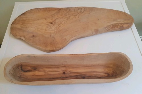 Rustic olive wood serving - wood, /