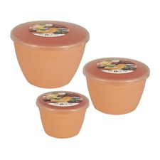 Pudding Basins with Lids Peach