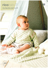 Rico Baby Knitting Pattern Copy 527 Jumper & Blanket Baby DK 0–9 Months Laminate