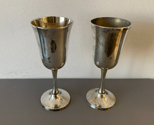 Pair vintage silver plate - silver,