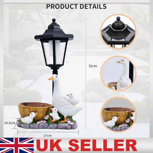 Garden duck statues - with, solar