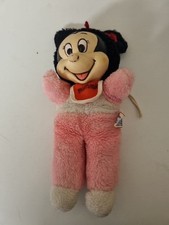 Vintage Minnie Mouse Walt Disney Mouse Bib 10" Pink Soft Filled Toy Dakin 1978