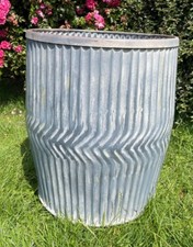 Galvanised Chevron Dolly Tub