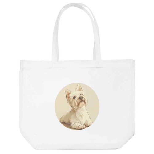 Westie dog laying down tote - dog,