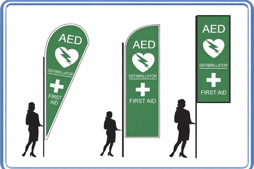 Defib feather flag - defib,