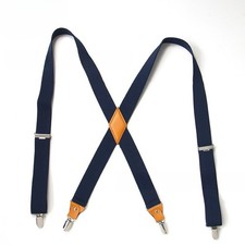 MENS WIDE HEAVY DUTY X SHAPE BRACES ELASTIC SUSPENDERS TROUSER CLIPS UK LEATHER