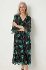 Wallis Green Spot Floral Midi