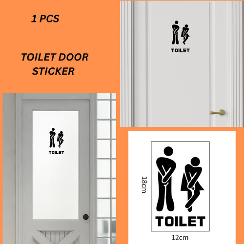 Toilet door sticker - toilet,