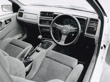 FORD SIERRA RS COSWORTH, INTERIOR, STEERING WHEEL & FACIA, DIGITAL PHOTOGRAPH.