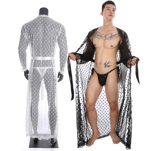 Men robe bathrobe thong long - men,