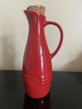 Le Creuset Stoneware Olive Oil Jug 21.5cm – Red - includes cork stopper