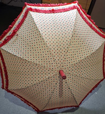 ST MICHAEL M&S Ultralite Vintage Retro Red Ruffle Beige Red Navy Dots G501