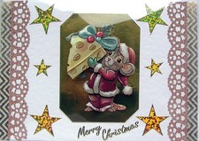 Merry Christmas Hand Crafted 3D Decoupage Christmas Card - Merry Christmas 2481