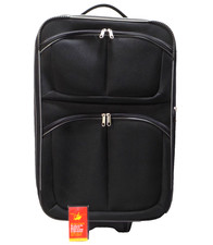 Black Soft-Shell Suitcase Luggage Bag 2 Wheel Telescopic Handle KT3