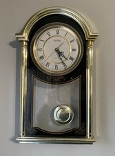 Acctim Quartz Pendulum Gold & Black Wall Battery Operated Clock