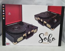 GPO Soho Retro Briefcase Style 3 Speed Turntable- GOLD