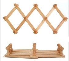 10 Peg Wooden hanger Expandable Wooden Coat Rack Hat Closet Hook Expanding Fold