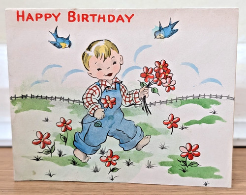Vtg unused birthday bluebird - vtg,