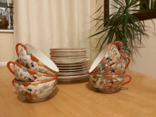 Japanese hand painted tea set - japanese,