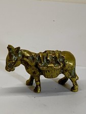 Vintage Cast Brass Donkey Pack