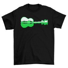 London Guitar Reflection Mens T-Shirt Gift Guitarist Musician Music Festival Tee