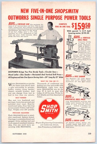 1948 shopsmith vintage - vintage, ad