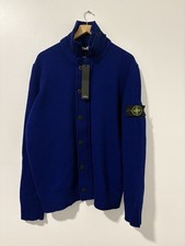 Stone Island Men’s Chunky Knit Royal Blue Cardigan Wool 2XL Brand New