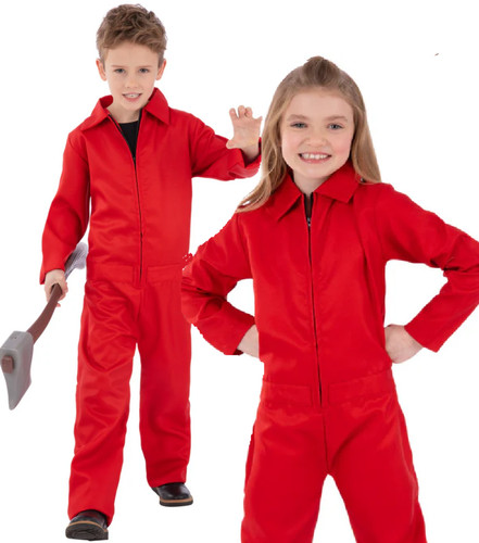 Red boiler suit kids halloween - red,