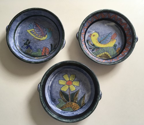 Vintage studio pottery - x3,