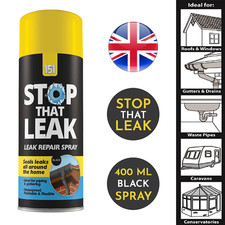 Stop That Leak Repair Spray Piping Guttering Window Roof Sealer Black 400ml
