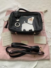 Radley & Friends Black Grab Bag with Shoulder Strap & JRT to Front -100% CHARITY