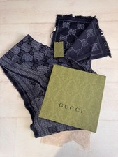 Gucci BRAND NEW Dark Blue Scarf 45cm  X 195cm With Tags BOXED With Bag