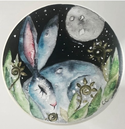 Mounted original resting hare - mounted,
