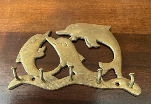 Vintage brass dolphin key - vintage,