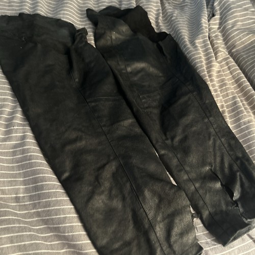 Vintage genuine black leather - genuine,