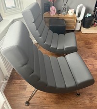 TWO Dwell Bruco Lounge Chairs in Grey (pre-owned) in immaculate mint condition
